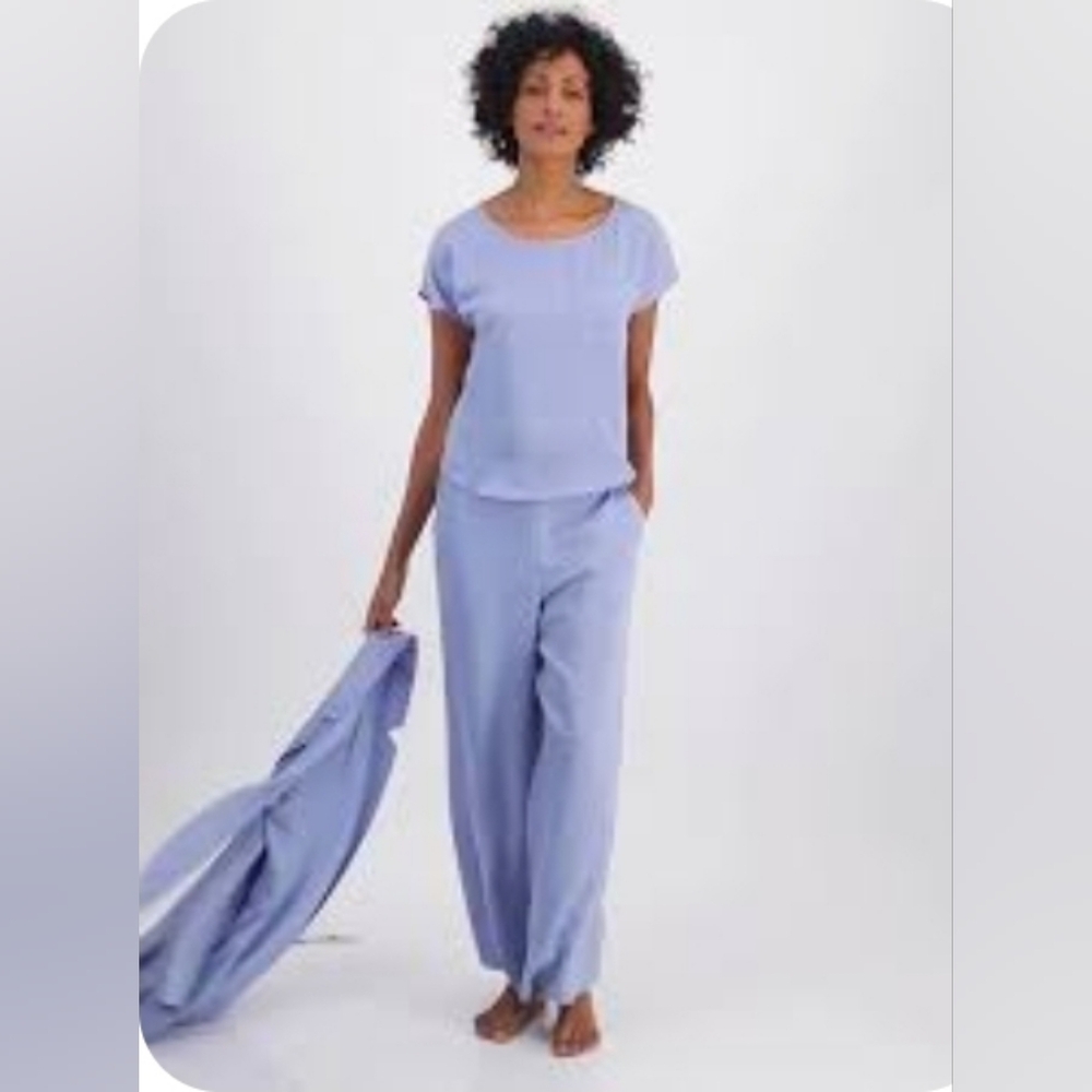 Women's 2 Pc. Crepe de Chine Short-Sleeve Pajama Set & Robe 3 Piece XL